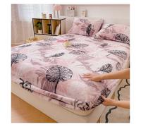 Drap-Housse en Velours Super Chaud, Housse de Matelas for lit Simple, King, Linge léopard, Art Floral, literie for Adultes, for la Maison(Dream,200x200 by 25cm)
