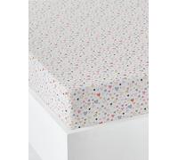 Drap-housse enfant COEURS EN FETE écru / multicolore 90X140