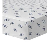 Drap housse enfant imprimé 100% Coton - FFF RAYURES - Blanc - 90x190/200cm