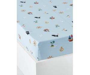 Drap-housse enfant P COMME PIRATE bleu 90X140