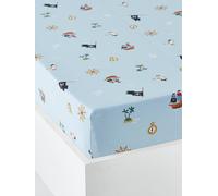 VERTBAUDET Drap-Housse Enfant Coton Évolutif Bleu 90X200