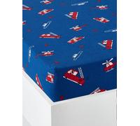 Drap-housse enfant PETIT POMPIER bleu 90X200