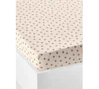 Drap-housse enfant RETRO FLOWERS, avec coton recyclé blanc imprimé 90X140