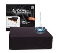 Drap-housse Extreme King noir 100% imperméable, sans danger pour les produits de massage à base d'huile, d'eau et de silicone, hypoallergénique, silencieux, lavable en machine, poche profonde de 35 cm