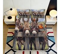Drap Housse Farm Animaux 3D Imprimé Microfibre Grand Bonnet Chambre Ensemble Style Fermier Protège Matelas Housse Complète Antidérapant Lavable 180x200x25cm