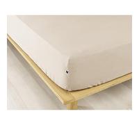 Drap Housse Flanelle Chaude 160 x 200 cm Bonnet 30 cm Candice Beige