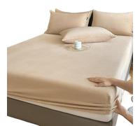 Drap Housse Flanelle Drap-housse élastique chaud et épais en flanelle de couleur unie, housse de matelas d'hiver réglable, linge de lit en velours, tailles 90/160/180/200 Drap Housse(Apricot,90x200x25