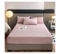 Drap Housse Flanelle Drap-Housse en Flanelle Doux et Confortable, Couvre-lit élastique, Housse de Matelas, protège-lit, Tissu Velours Chaud for l'hiver Drap Housse(Color3,140x200x25cm 1pc)