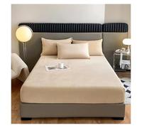 Drap Housse Flanelle Drap-Housse en Flanelle Doux et Confortable, Couvre-lit élastique, Housse de Matelas, protège-lit, Tissu Velours Chaud for l'hiver Drap Housse(Color11,160x200x25cm 1pc)