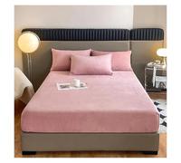 Drap Housse Flanelle Drap-housse en tissu velours doux et confortable, couvre-lit élastique, housse de matelas, protège-lit, drap-housse en flanelle chaude for l'hiver Drap Housse(Color2,90x190x20cm 1