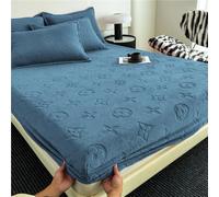 Drap Housse Flanelle Velours 160x200 Drap De Lit en Polaire avec Bonnets Profonds Élastique, Protège Matelas Doux Chaud Hiver Respirant pour Toutes Saisons(Blue,180x200cm(71"x78.7"))