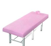 Drap-housse for table de massage, couleur unie, housse complète en caoutchouc, lit SPA avec trou for le visage(Pink,190x80cm)