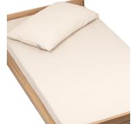 Drap housse gaze de coton uni beige