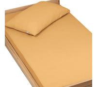 Drap housse gaze de coton uni camel