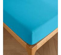 Drap Housse Grands Bonnets 30 cm Prémium (Cyan, Drap Housse 200 x 200 + 30 cm lit 2 King Size)