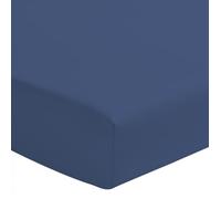 Drap housse - HOME LINGE PASSION - 140x190 cm - 100% coton - Bonnet 25 cm - Bleu