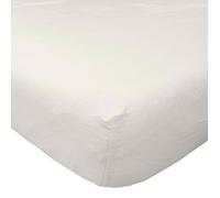 HOMESCAPES Drap-Housse 140x190 cm à Grands Bonnets, Coloris Blanc, Drap en Flanelle 160 g/m²