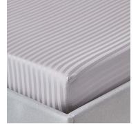 HOMESCAPES Drap Housse 180x200 cm, Bonnet 30 cm et Jupe élastique, Drap de lit en Percale de Coton 330 Fils, Coloris Gris