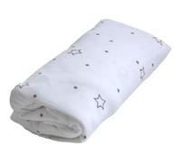 Drap housse imperméable - DOMIVA - 60 x 120 cm - Blanc imprimé étoiles gris G