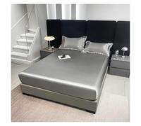 Drap-Housse Imperméable en Satin Housse De Matelas en Soie Artificielle Drap De Lit à Bande élastique De Couleur Unie Petit Et Grand Couvre-lit pour Lit Double Simple Que, Pink1, 180x200x25cm 1pc