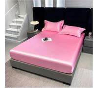 Drap-housse Imperméable En Satin Housse De Matelas En Soie Artificielle Drap De Lit à Bande élastique De Couleur Unie Petit Et Grand Couvre-lit Pour Lit Double Simple Que, Light Pink, 140x190x25cm 1pc