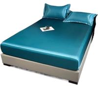 Drap-Housse Imperméable en Satin Housse De Matelas en Soie Artificielle Drap De Lit à Bande élastique De Couleur Unie Petit Et Grand Couvre-lit pour Lit Double Simple Que, Grey, 90x200x25cm 1pc