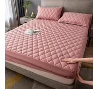 Drap-housse imperméable pour matelas à sommier tapissier 150 x 200 cm en mélange de coton et de polyester, convient aux matelas jusqu'à 25 cm de hauteur, doux & literie