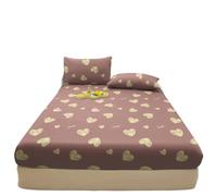 Drap Housse Imprimé 1 Drap-Housse Mat imprimé Simple et Moderne en Forme de cœur, Couvre-lit Chambre à Coucher, literie (Hors taies d'oreiller)(Sweet Heart,99x190cm)