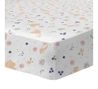 Drap housse imprimé 100% coton, disney home princesse bal blanc 90X190
