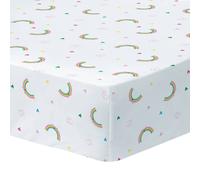 Drap-housse imprimé 100% coton, gabby et la maison magique garden blanc 90X190