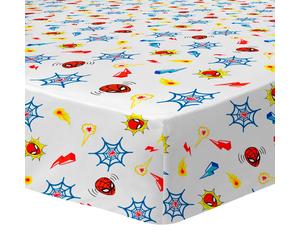 Drap-housse Imprimé 100% Coton, Spiderman Home Avenger Blanc 90X190