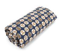 Drap housse imprimé 180x200 cm percale de coton ROMEO bleu Baltique Bonnet 40 cm