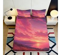 Drap Housse imprimé 3D Coucher de Soleil Microfibre | 90x200x25cmtoucher doux microfibre sensation lisse respirant entretien facile impression vive coucher de soleil déco chambre