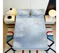 Drap Housse imprimé 3D étoilé Microfibre Poche Profonde antidérapant literie Chambre Couverture de Matelas Motif étoile Lavable pour Adulte Adolescent 120x200x25cm