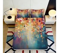 Drap-Housse Imprimé 3D Lumières de Rêve Microfibre Antidérapant Poche Profonde Linge de Lit Chambre Housse Matelas Lumières de Rêve 90x200x25cm