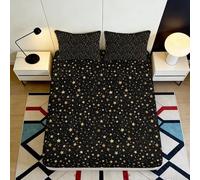 Drap Housse Imprimé 3D Motif Étoile Microfibre Antidérapant Poche Profonde Linge Lit Housse Matelas Étoile Lavable Adultes Ados Chambre 120x200x25cm