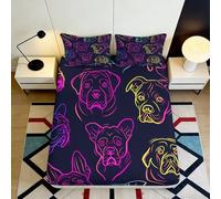 Drap-Housse Imprimé 3D Ourson Nuage Mignon Microfibre Doux Confortable Housse de Lit Rêve Étoilé Chambre Antidérapant Lavable Décor 90x200x25cm