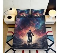 Drap Housse imprimé 3D Phare côte Microfibre déco Chambre Anti-Glisse Couvre-lit marée Nocturne Lavable pour Maison Chambre d'amis 90x200x25cm