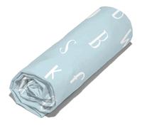 Drap Housse imprimé 90x190 cm 100% Coton Issu de l'agriculture Biologique Je LIS Blanc/Bleu Bonnet 25 cm