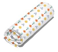 Drap housse imprimé 90x190 cm 100% coton CARAIBES Gris Bonnet 23 cm