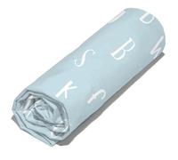 Drap Housse imprimé 90x190 cm 100% Coton Issu de l'agriculture Biologique Je LIS Blanc/Bleu Bonnet 25 cm