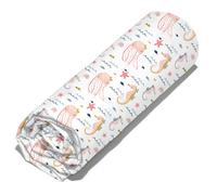 Drap housse imprimé 90x190 cm 100% coton issu de l'agriculture biologique MARINETTE Rose Bonnet 25 cm