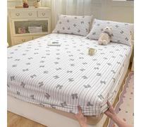 Drap-housse imprimé de dessin animé, housse de lit en coton doux, respirant, infroissable, jolie protection complète pour décoration de dortoir, literie à poches profondes pour usage domestique (200 x