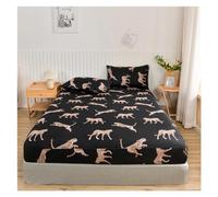Drap Housse imprimé Drap-Housse Double avec Housse élastique imprimée de Fleurs Bleues, Matelas réactif en Lin Simple/Queen/King, 180(Color 13,Full138x190x30cm)