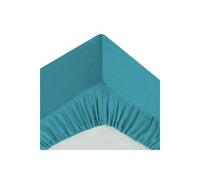 Atmosphera Drap-housse Carina en coton bleu canard 90x190 cm