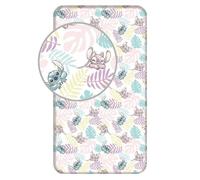 Jerry Fabrics Drap-housse Disney Stitch Feuilles 90x200+25 cm 100% coton