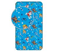 Drap-Housse Paw Patrol pour Enfants 90 x 200 cm | Literie Officielle | Coton Doux et Respirant | Antidérapant | Vibrant et Confortable