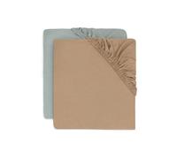 Jollein Draps-housses en jersey Sea Green-Biscuit - Lot de 2 - 40 x 80 cm