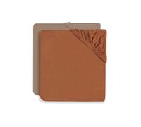 Lot de 2 draps Housses 60x120 cm en Jersey Caramel et Biscuit - Jollein