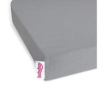 Drap-housse jersey babybay deluxe convient pour le modèle Original, gris, 81 x 43 cm (1 pack)